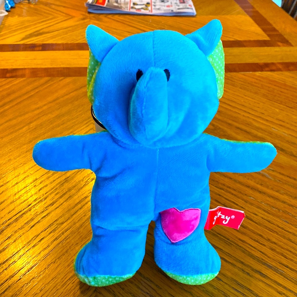 Gitzy- Baby rattle blue elephant stuffy